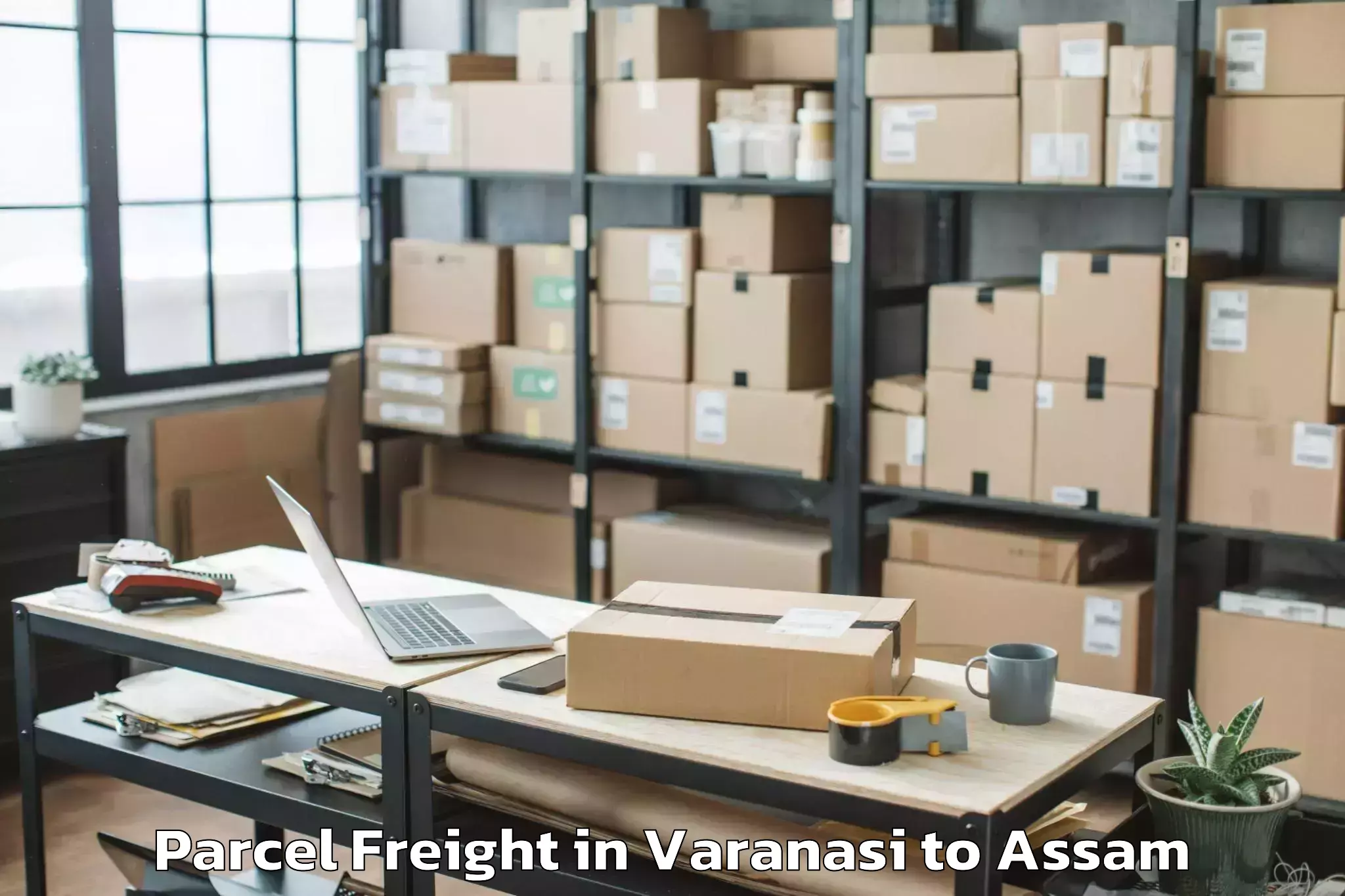 Top Varanasi to Biswanath Chariali Parcel Freight Available